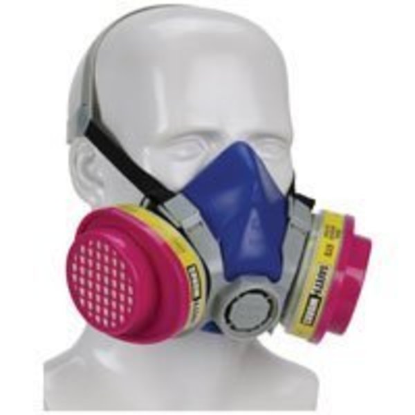 Safety Works SAFETY WORKS PROFESSIONAL SWX00320 Multi-Purpose Half Mask Respirator, M Mask, TPE, Blue SWX00320/817663